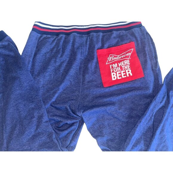 Budweiser King Of Beers Sweatpants Adult XL Blue Lounge Pants PJs Athleisure - Picture 1 of 9